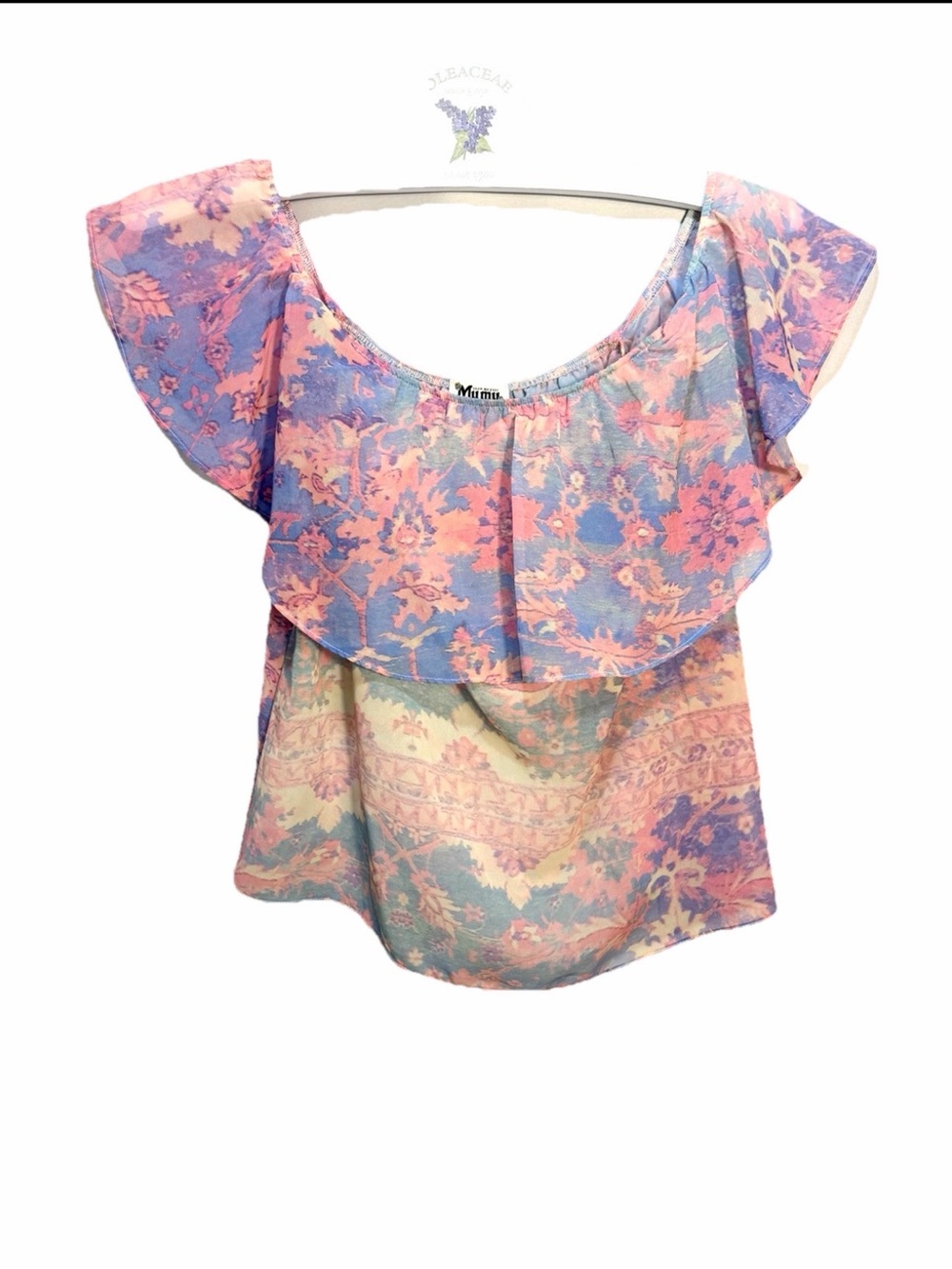 Show Me Your Mumu Women’s Off Shoulder Watercolor Floral Chiquita Top Size XS - Picture 2 of 7